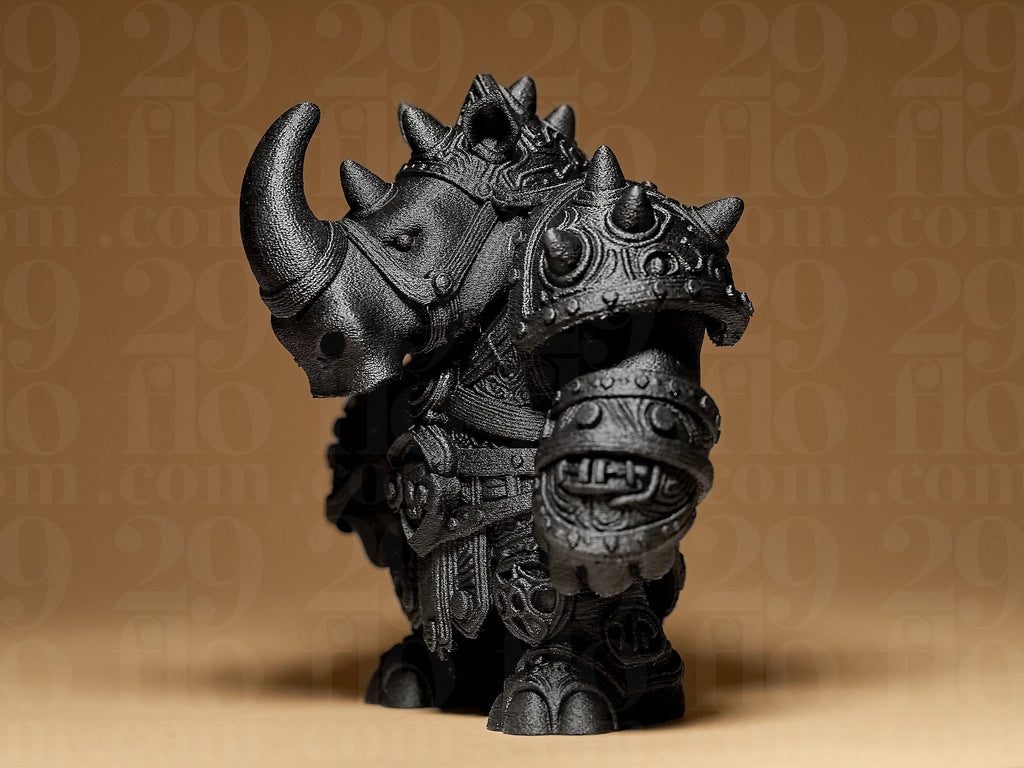 Warrior Rhino Miniature | Fantasy Figur Nashorn | Krieger Statue | Dark Art Deko Fehn-factory.de