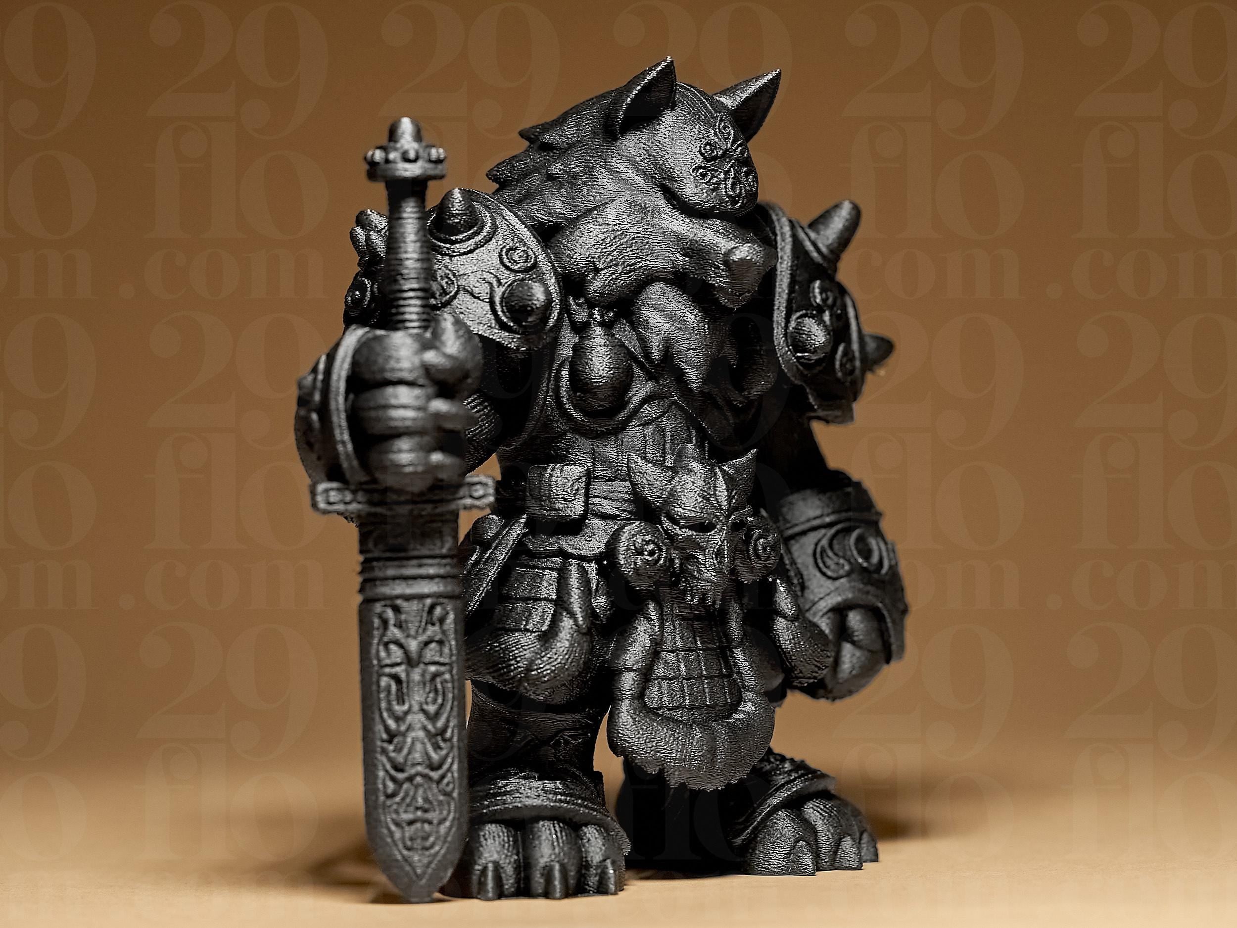 Warrior Wolf Miniature | Fantasy Figur Wolf | Krieger Statue | Dark Art Deko Fehn-factory.de