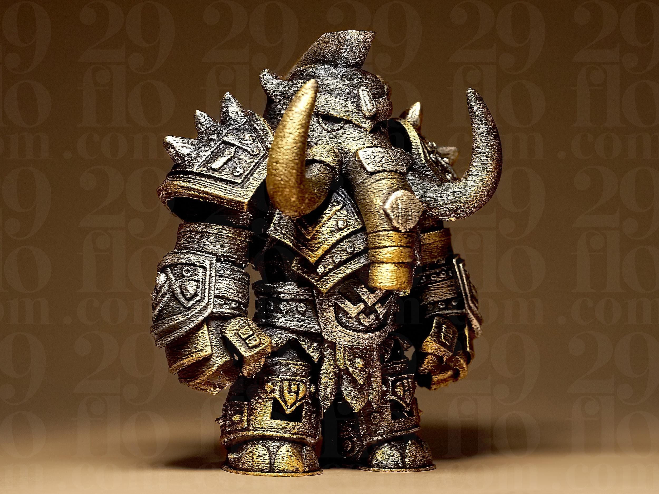 Warrior Mammoth Miniature | Fantasy Figur Mammut | Krieger Statue | Dark Art Deko Fehn-factory.de
