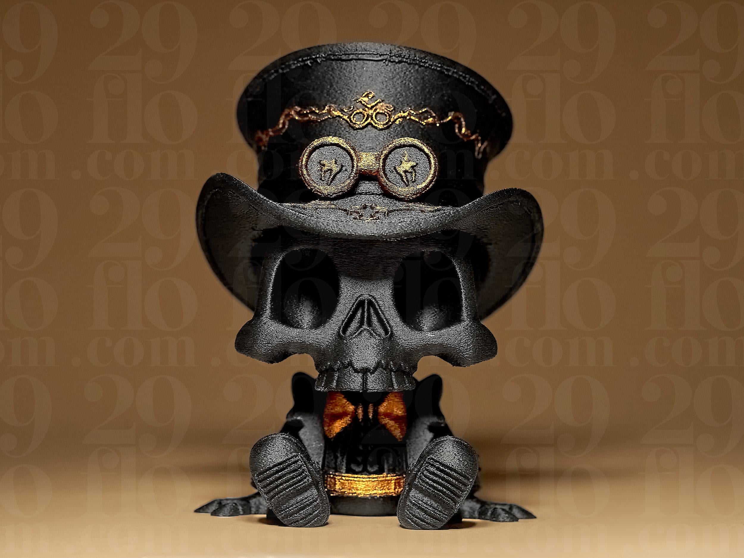 Lil’ Skeleton #2 Figur | Steampunk Schädel Statue | Gothic Deko Skulptur | Dark Art Fehn-factory.de