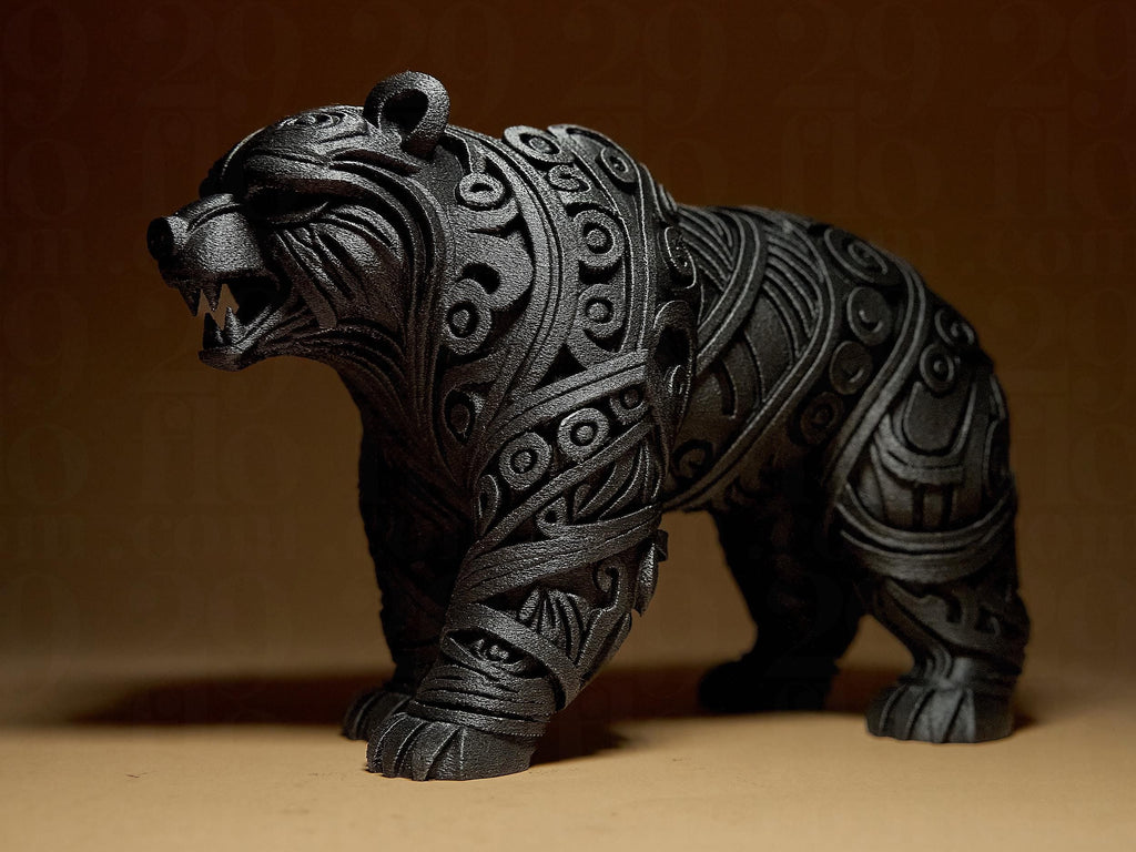 Designer Bear Sculpture | Bär Figur Statue | Ornamental Dark Art | Gothic Deko Skulptur Fehn-factory.de