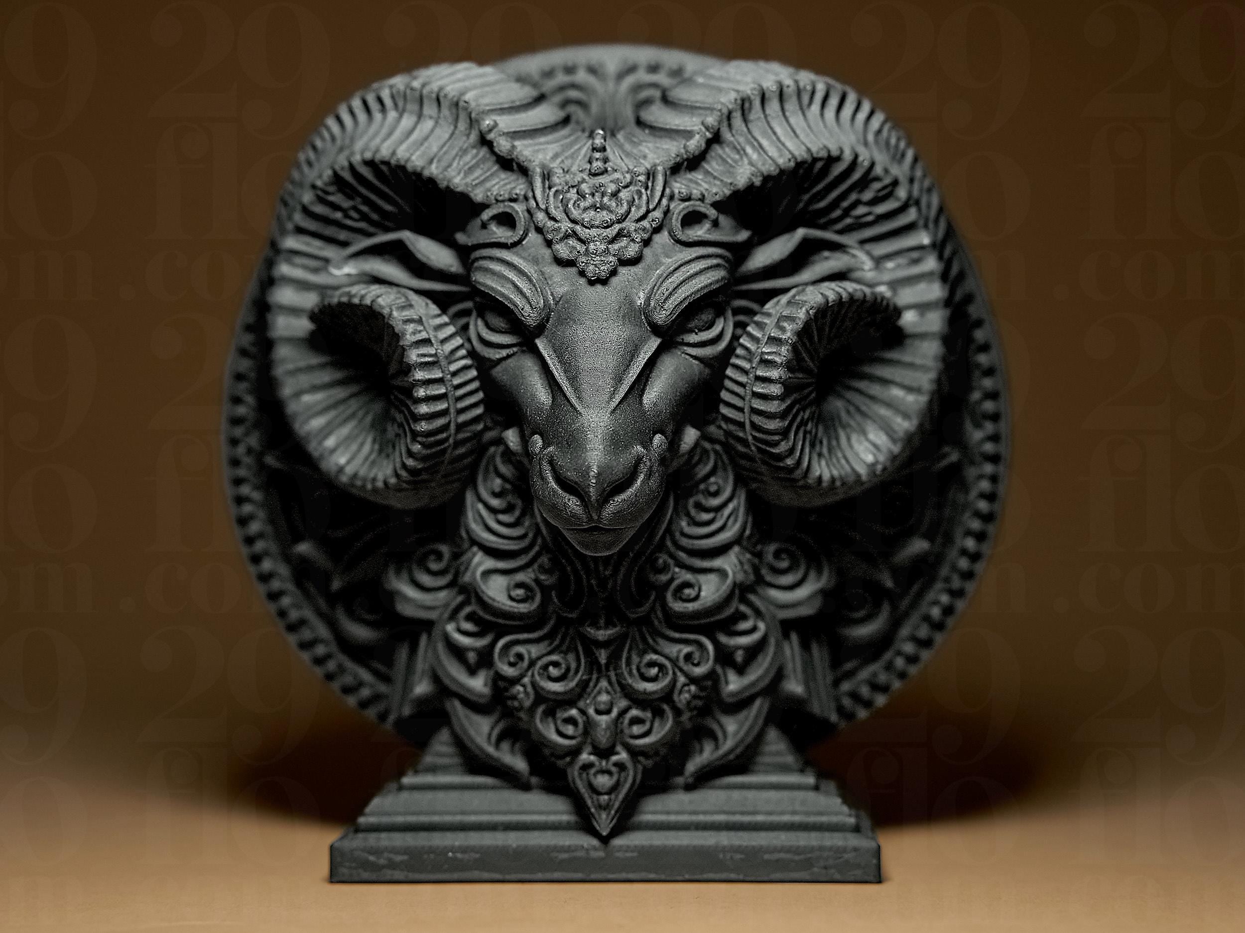 Aries The Ram Zodiac Statue | Widder Figur Skulptur | Ornamental Dark Art | Sternzeichen Fehn-factory.de