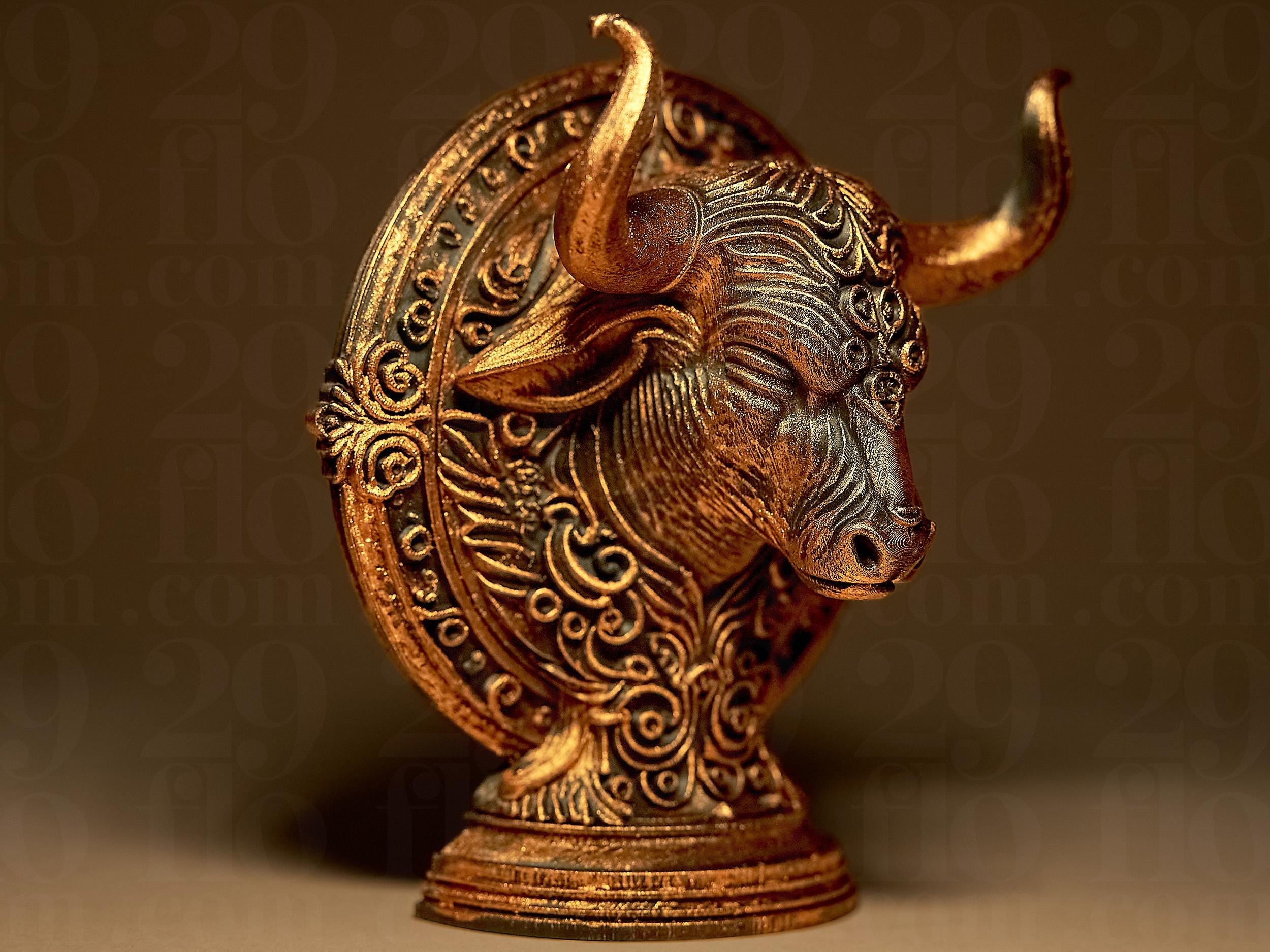 Taurus The Bull Zodiac Statue | Stier Figur Skulptur | Ornamental Dark Art | Sternzeichen Fehn-factory.de