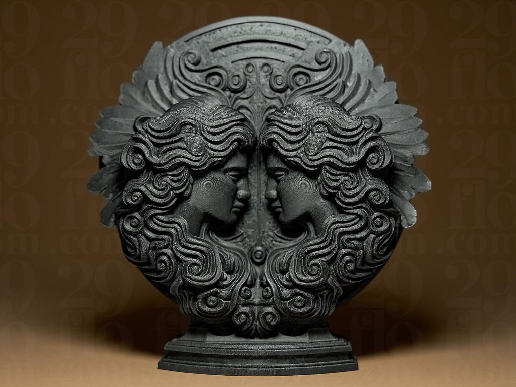 Gemini The Twins Zodiac Statue | Zwillinge Figur Skulptur | Ornamental Dark Art | Sternzeichen Fehn-factory.de