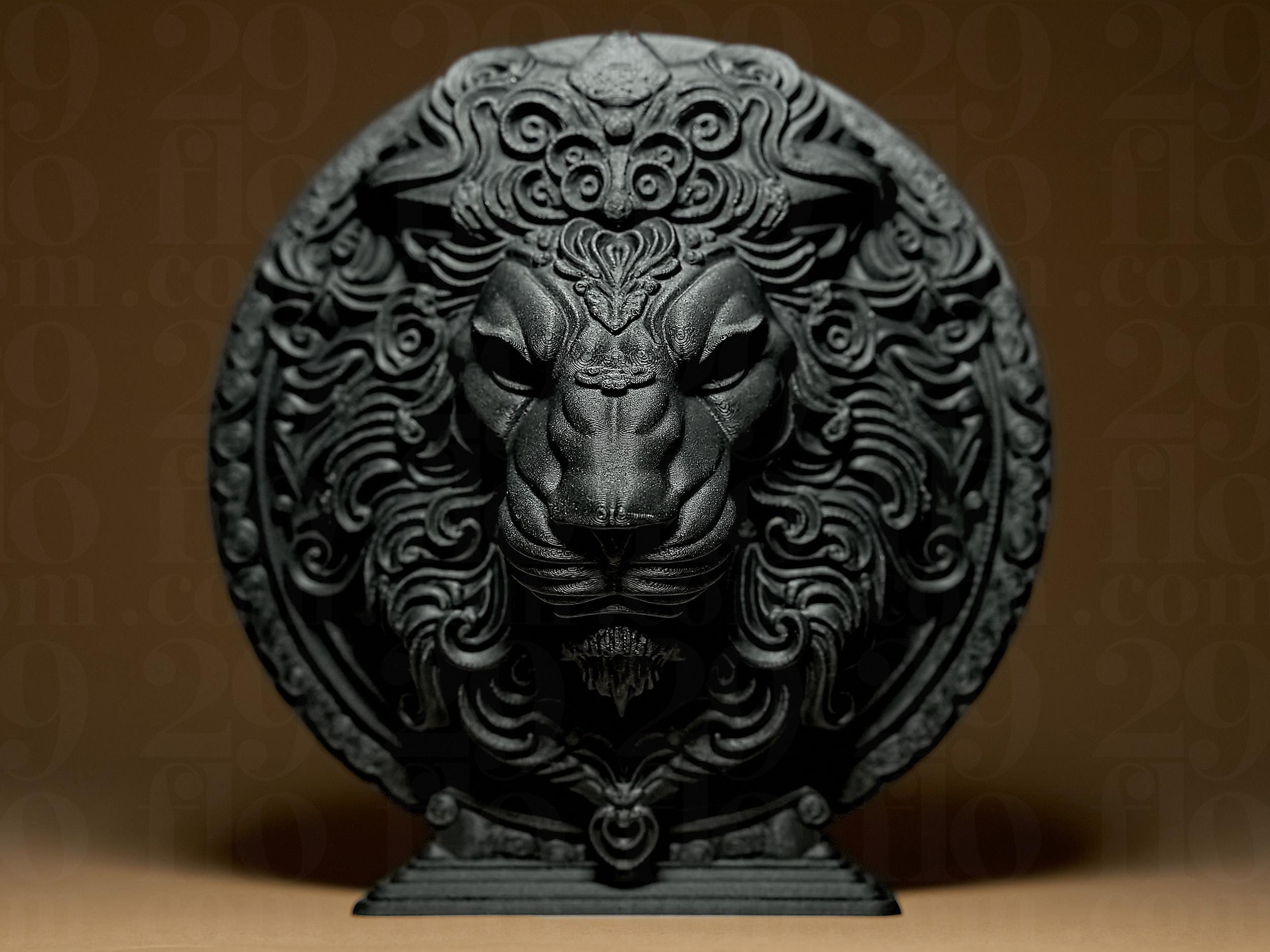 Leo The Lion Zodiac Statue | Löwe Figur Skulptur | Ornamental Dark Art | Sternzeichen Fehn-factory.de