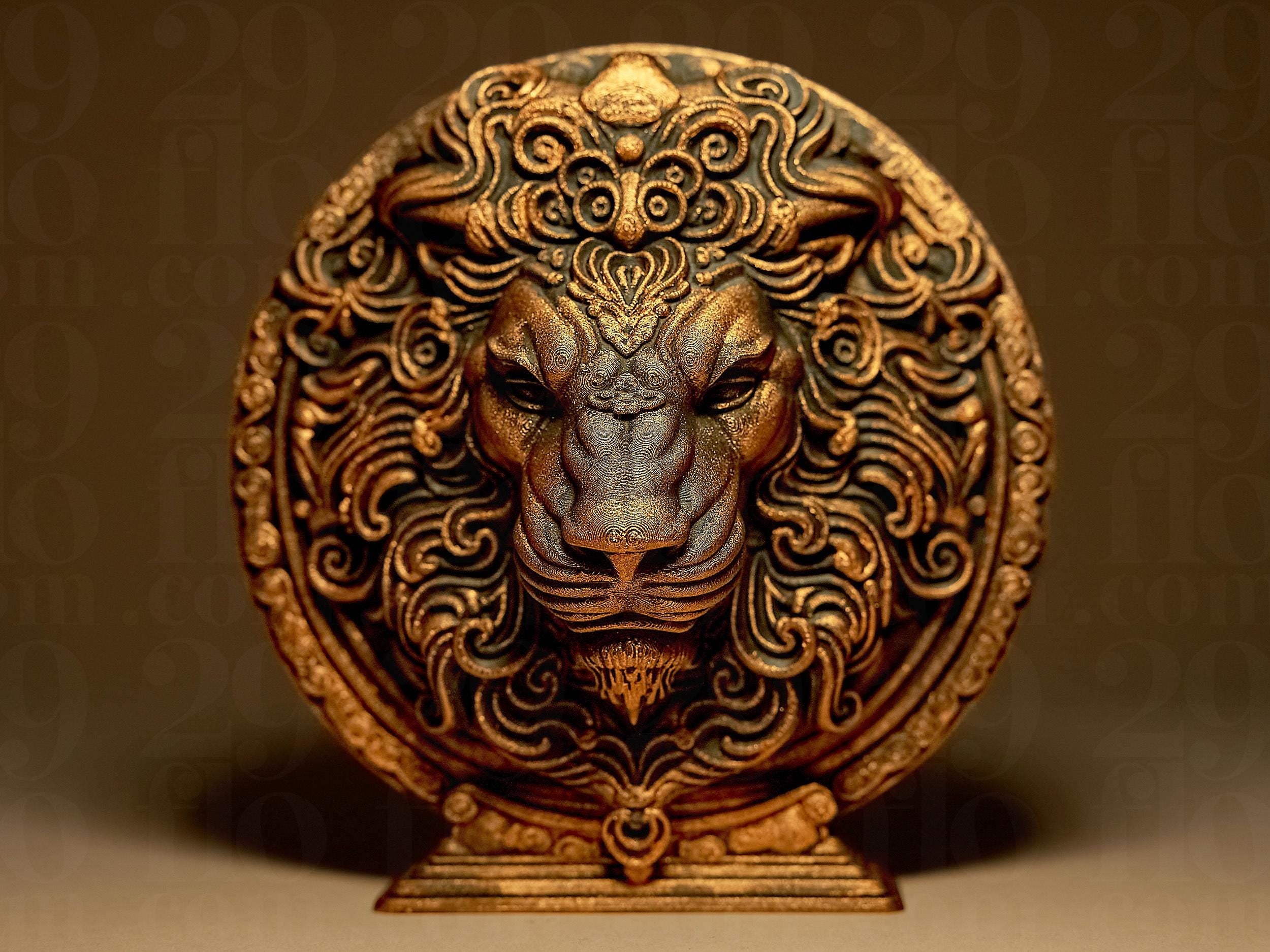 Leo The Lion Zodiac Statue | Löwe Figur Skulptur | Ornamental Dark Art | Sternzeichen Fehn-factory.de