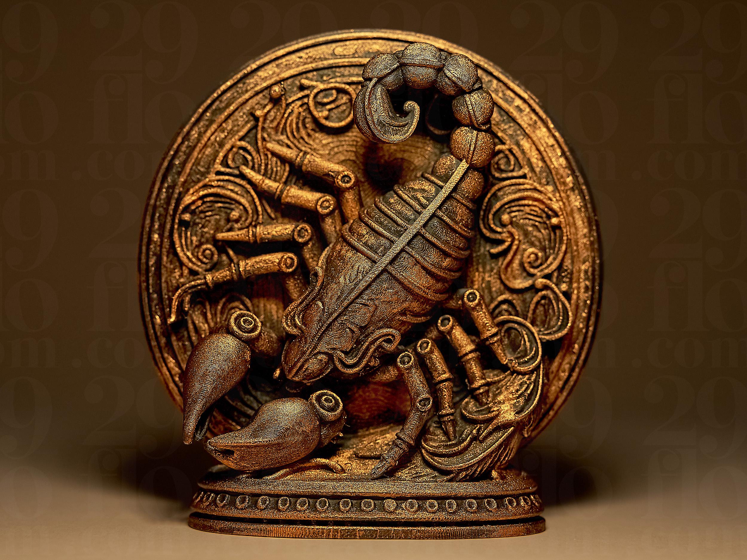 Scorpio The Scorpion Zodiac Statue | Skorpion Figur Skulptur | Ornamental Dark Art | Sternzeichen Fehn-factory.de