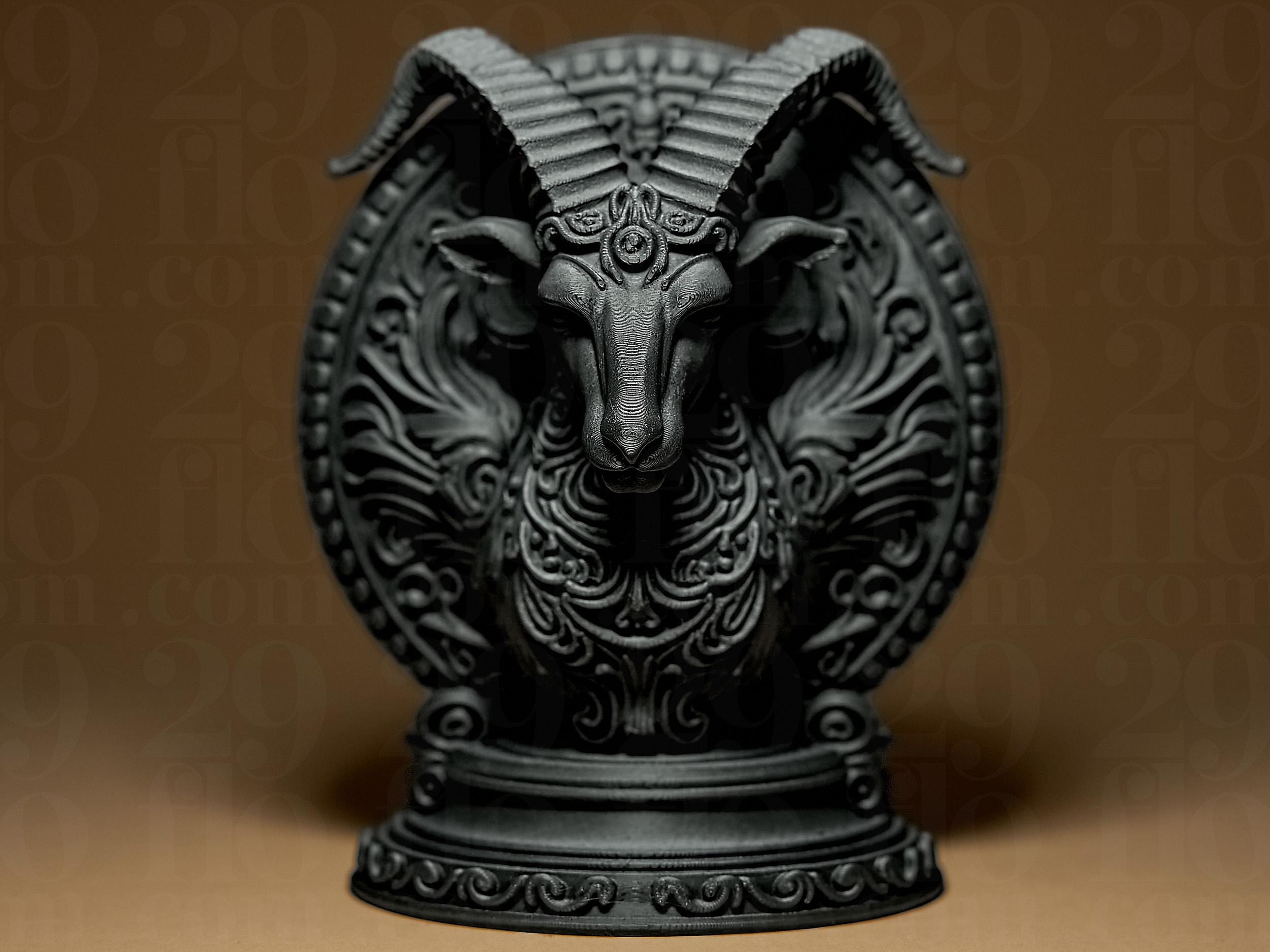 Capricorn The Goat Zodiac Statue | Steinbock Figur Skulptur | Ornamental Dark Art | Sternzeichen Fehn-factory.de