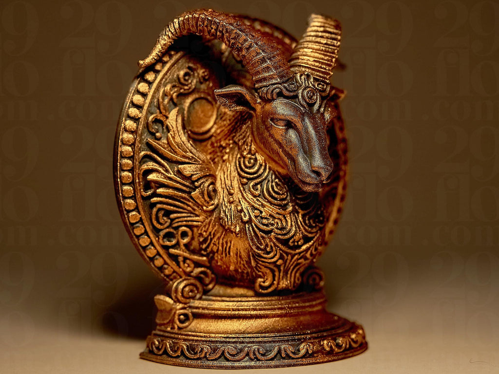 Capricorn The Goat Zodiac Statue | Steinbock Figur Skulptur | Ornamental Dark Art | Sternzeichen Fehn-factory.de