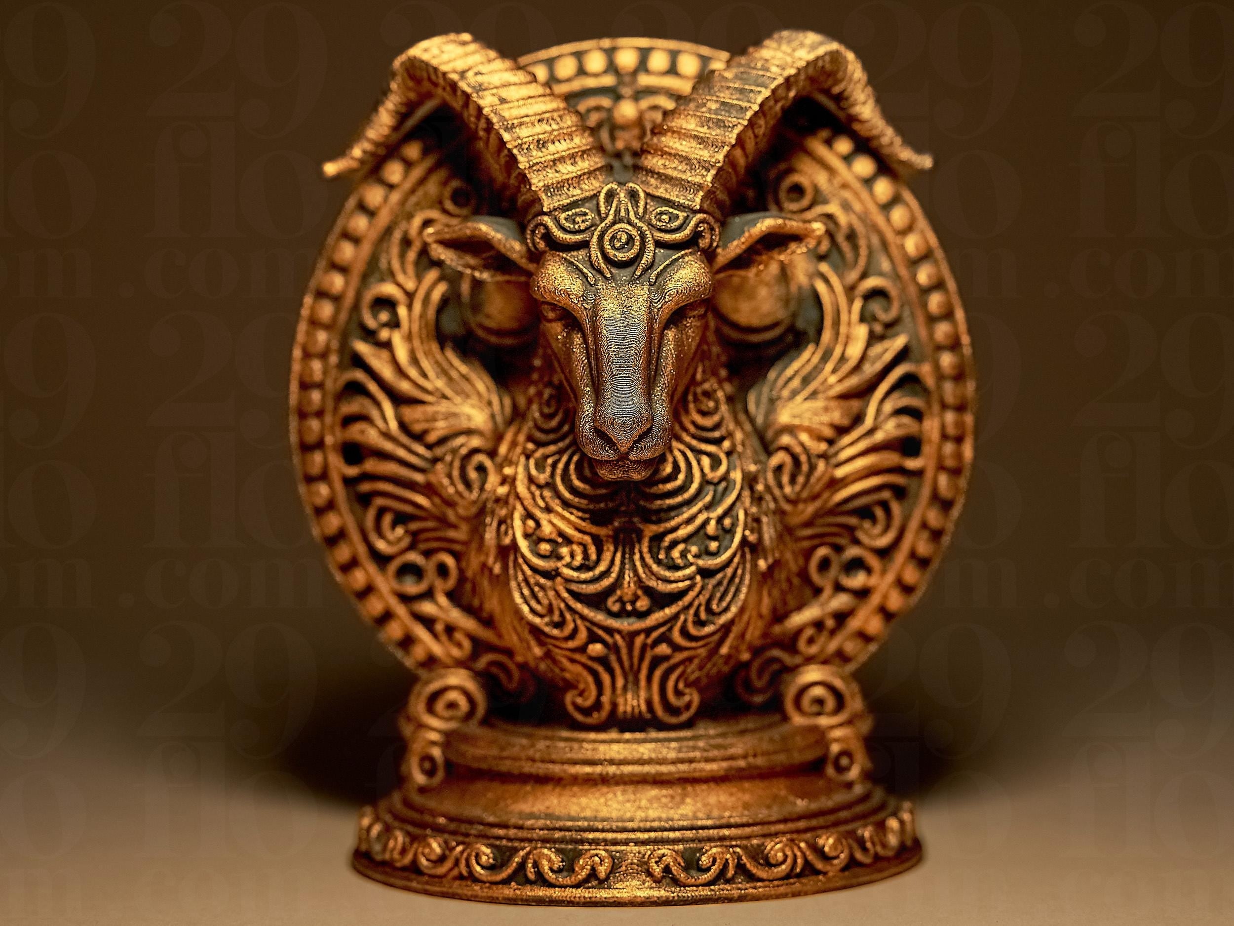 Capricorn The Goat Zodiac Statue | Steinbock Figur Skulptur | Ornamental Dark Art | Sternzeichen Fehn-factory.de