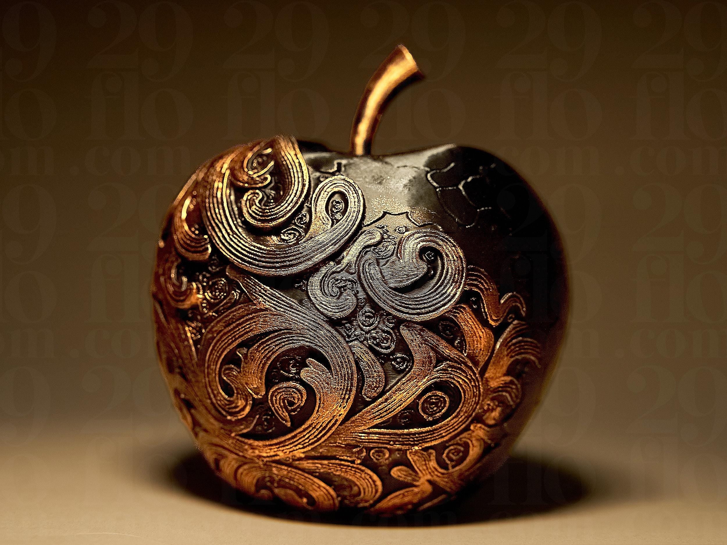 Designers Apple Statue | Apfel Figur Ornamental | Gothic Deko Skulptur | Dark Art Fehn-factory.de