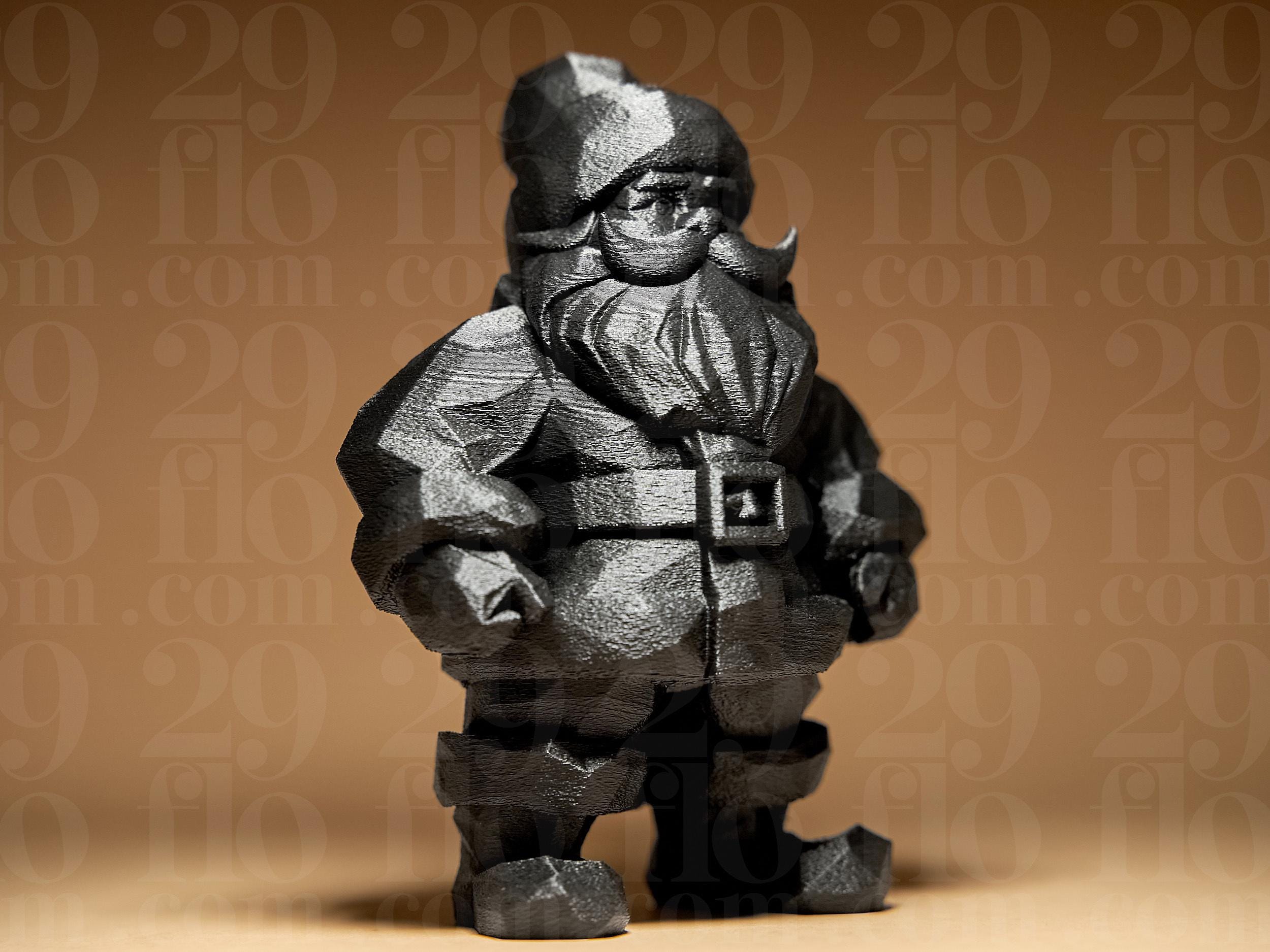 Geometric Santa Claus #1 | Low Poly Weihnachtsmann Figur | Moderne Weihnachtsdeko | Dark Art Fehn-factory.de
