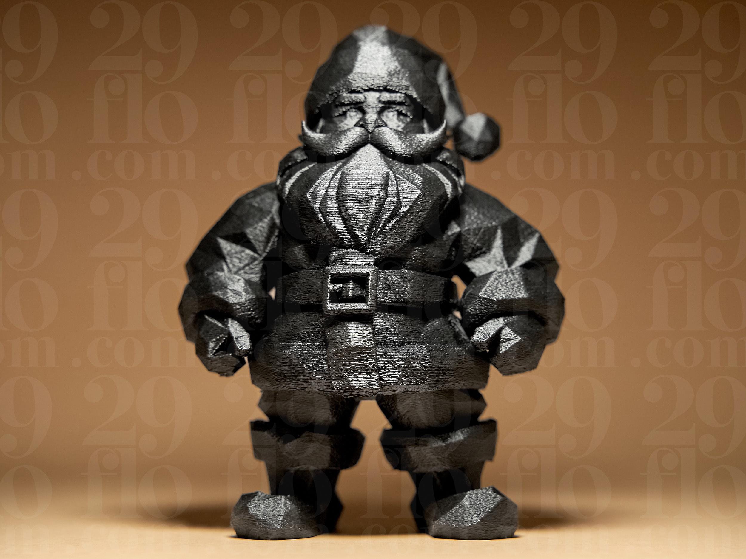 Geometric Santa Claus #1 | Low Poly Weihnachtsmann Figur | Moderne Weihnachtsdeko | Dark Art Fehn-factory.de