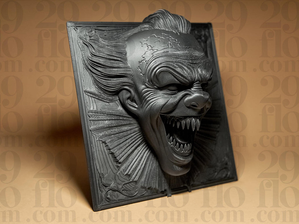 Evil Clown Relief | Horror Clown Statue | Wand Deko Skulptur | Gothic Dark Art Fehn-factory.de