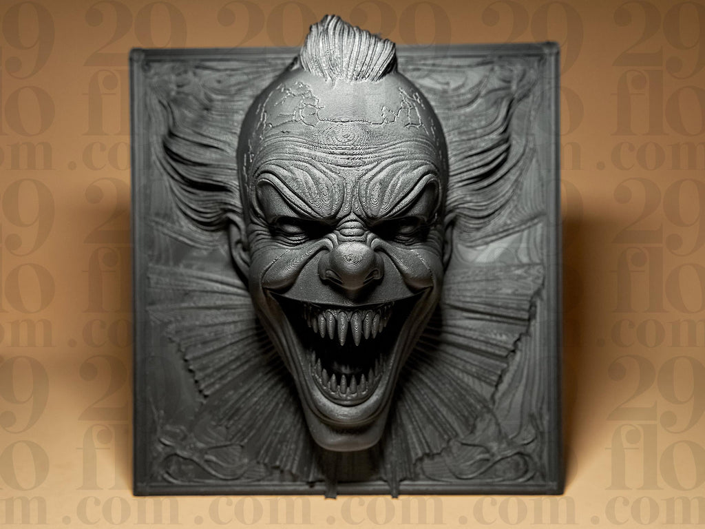 Evil Clown Relief | Horror Clown Statue | Wand Deko Skulptur | Gothic Dark Art Fehn-factory.de