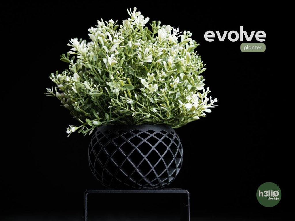 evolve planter | Moderner 3D Druck Blumentopf | Geometrischer Übertopf | Design Deko