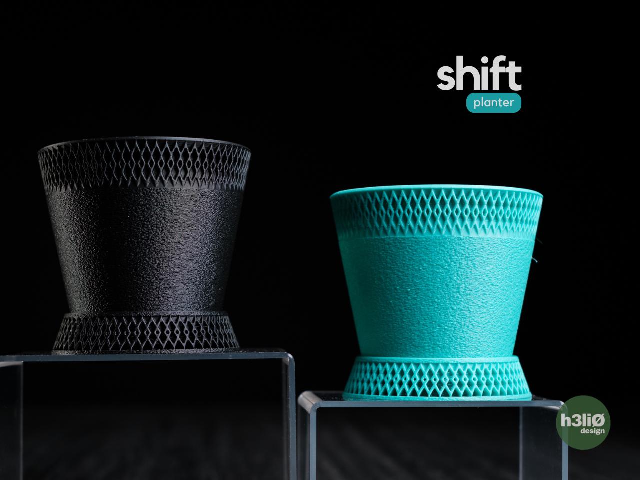 shift planter | Moderner 3D Druck Blumentopf | Geometrischer Übertopf | Design Deko