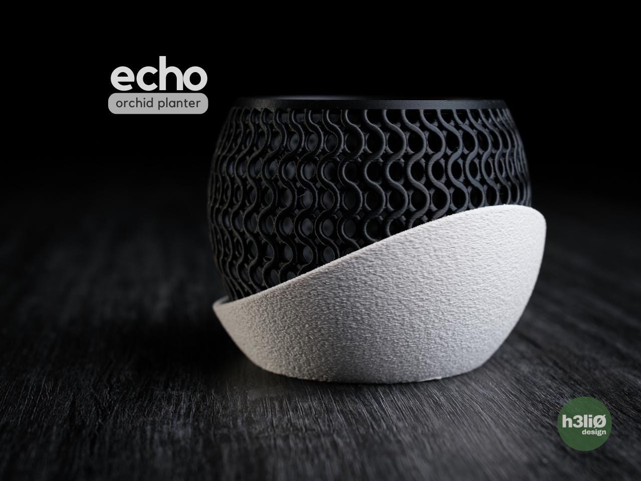 Echo Orchid Planter | 3D Druck Orchideentopf | Moderner Übertopf | Design Deko Topf