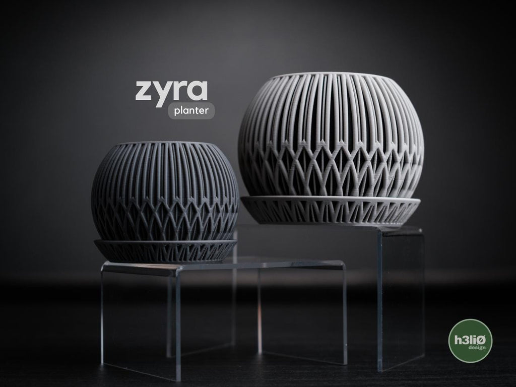 zyra planter | Moderner 3D Druck Blumentopf | Art Deco Übertopf | Design Deko Topf