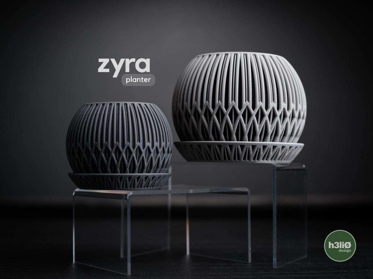 zyra planter | Moderner 3D Druck Blumentopf | Art Deco Übertopf | Design Deko Topf