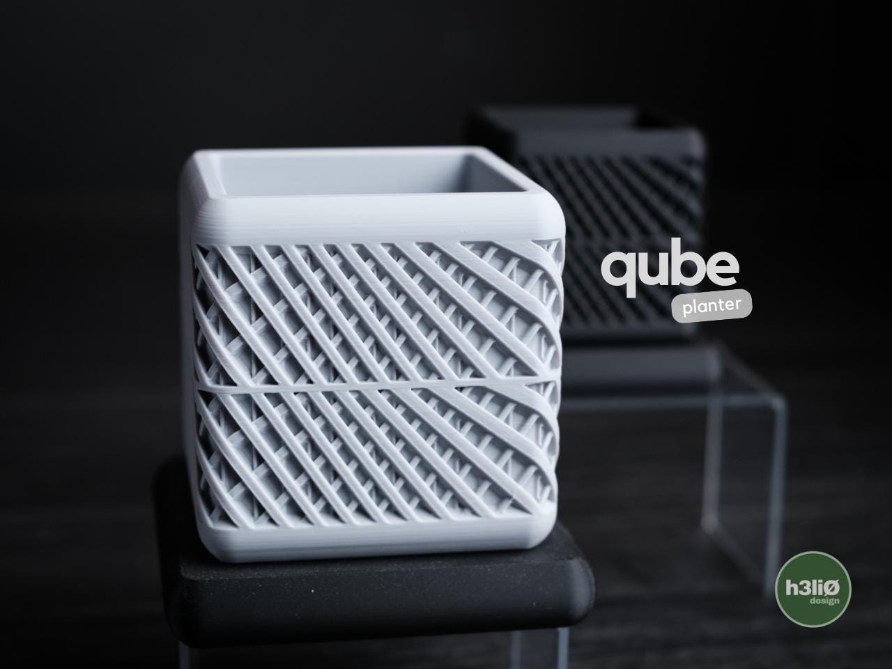 qube planter | Moderner 3D Druck Blumentopf | Geometrischer Würfel Topf | Sukkulenten Topf
