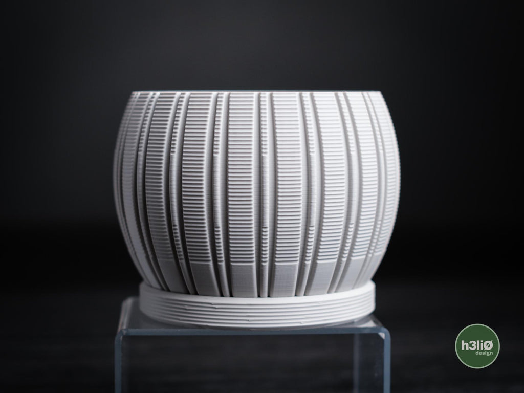 Layered Planter | Moderner 3D Druck Blumentopf | Gerillter Übertopf | Design Deko Topf