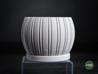 Layered Planter | Moderner 3D Druck Blumentopf | Gerillter Übertopf | Design Deko Topf