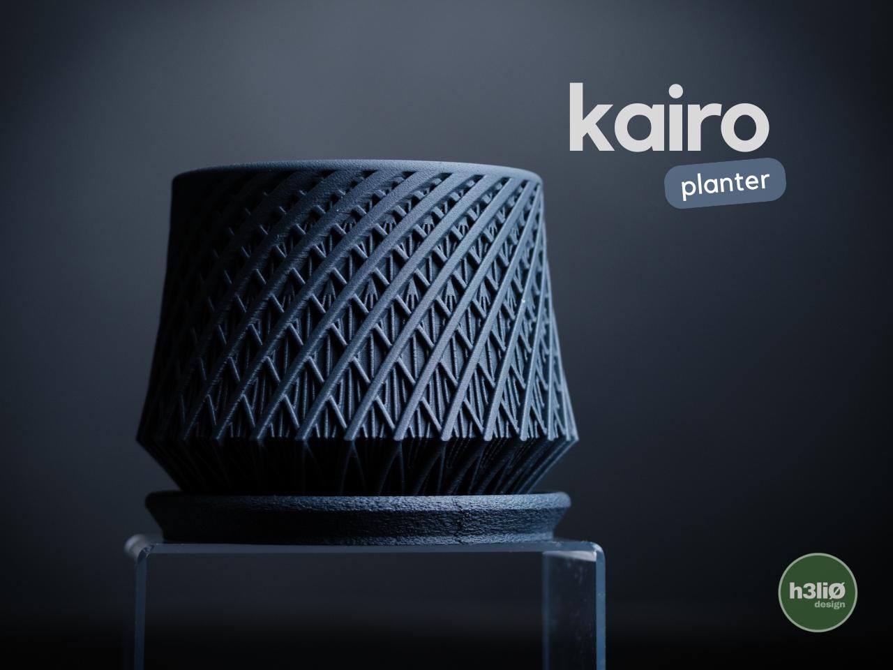 kairo planter | Moderner 3D Druck Blumentopf | Geometrischer Übertopf | Design Deko Topf