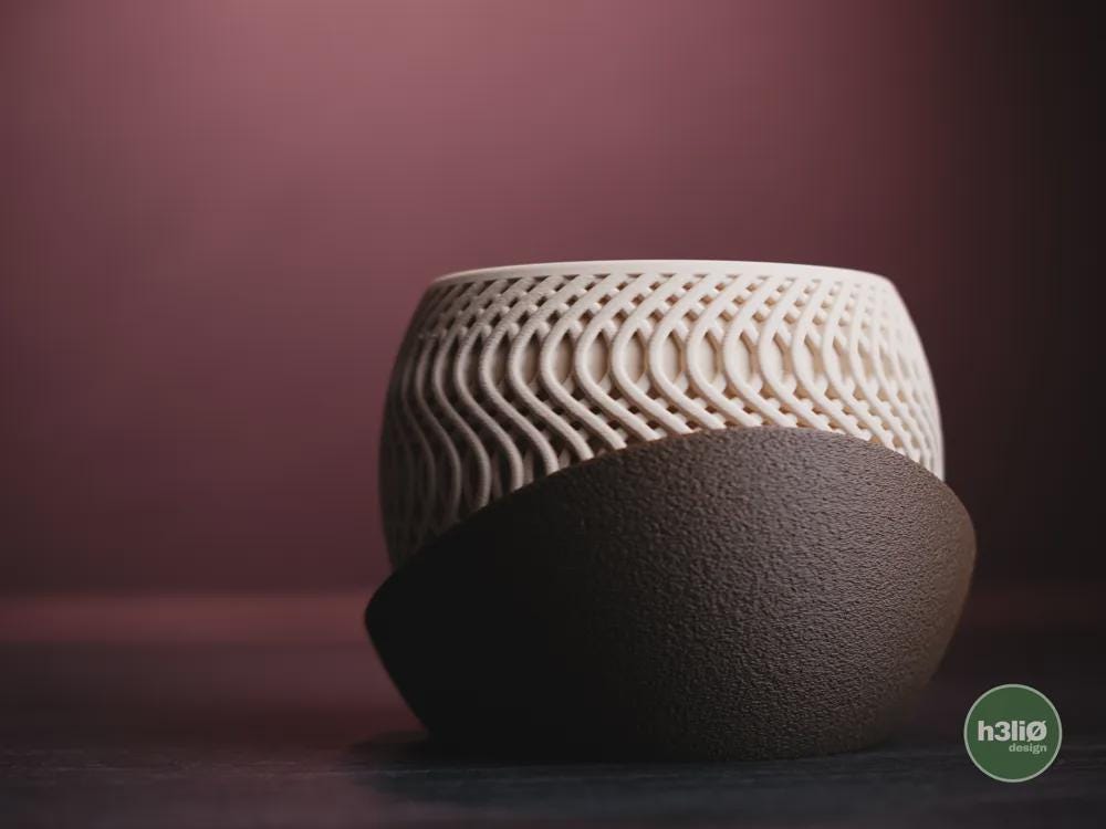 Radiant Planter | Moderner 3D Druck Blumentopf | Übertopf Design Deko | Sukkulenten Topf