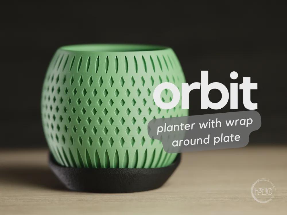 orbit planter | Moderner 3D Druck Blumentopf | Geometrischer Übertopf | Design Deko Topf