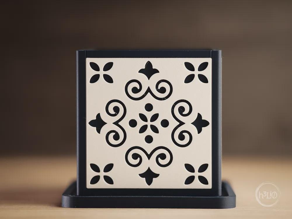 Portuguese Tiles Planter | Moderner 3D Druck Blumentopf | Azulejo Design Übertopf | Sukkulenten Topf