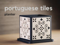 Portuguese Tiles Planter | Moderner 3D Druck Blumentopf | Azulejo Design Übertopf | Sukkulenten Topf