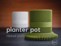 Ribbed Planter Pot | Moderner 3D Druck Blumentopf | Gerillter Übertopf | Design Deko Topf