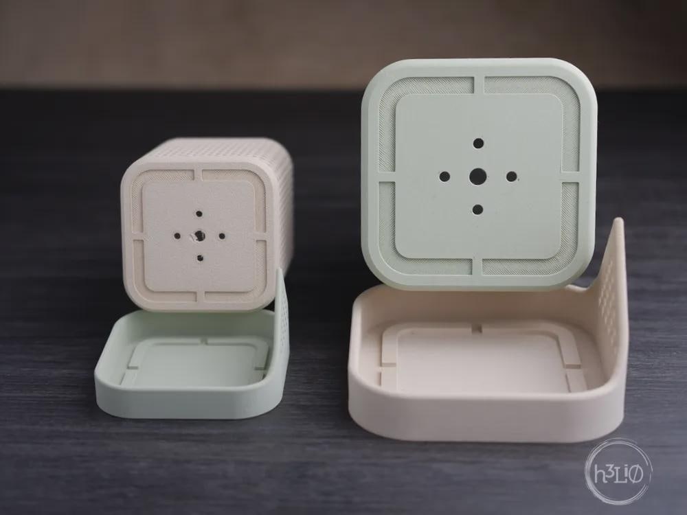 2er Set Blumentopf 'squared polygon' | Moderner 3D Druck Übertopf | Geometrischer Sukkulenten Topf