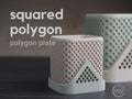 2er Set Blumentopf 'squared polygon' | Moderner 3D Druck Übertopf | Geometrischer Sukkulenten Topf