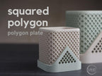 2er Set Blumentopf 'squared polygon' | Moderner 3D Druck Übertopf | Geometrischer Sukkulenten Topf