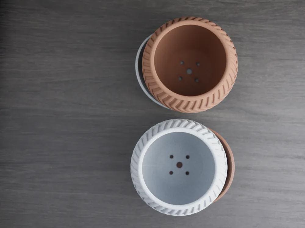 Zig Zag Planter | Moderner 3D Druck Blumentopf | Geometrischer Übertopf | Design Deko Topf