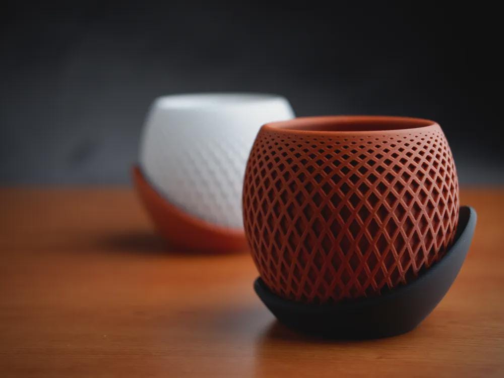 Polygon Planter | Moderner 3D Druck Blumentopf | Geometrischer Übertopf | Design Deko Topf