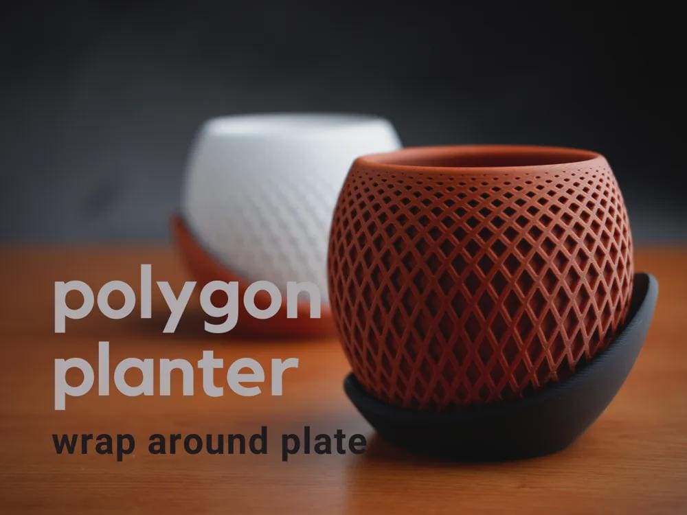 Polygon Planter | Moderner 3D Druck Blumentopf | Geometrischer Übertopf | Design Deko Topf