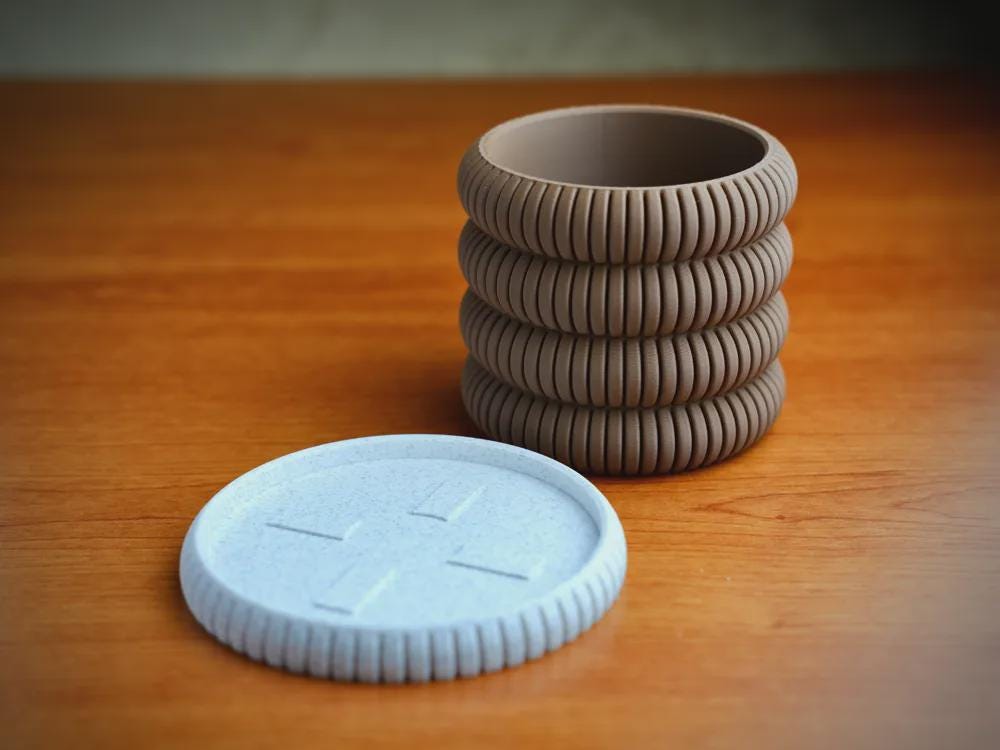 Ribbed Planter | Moderner 3D Druck Blumentopf | Gerillter Übertopf | Design Deko Topf