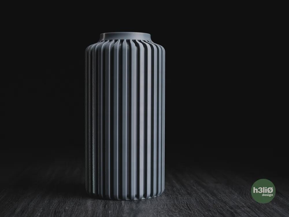 solara vase | Moderne 3D Druck Vase | Gerillte Blumenvase | Design Deko | Minimalistisch
