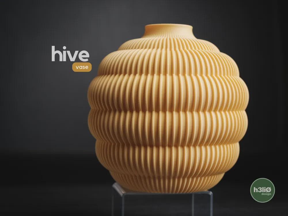 hive vase | Bienenstock Vase | Moderne 3D Druck Blumenvase | Gerillte Design Deko | Organisch