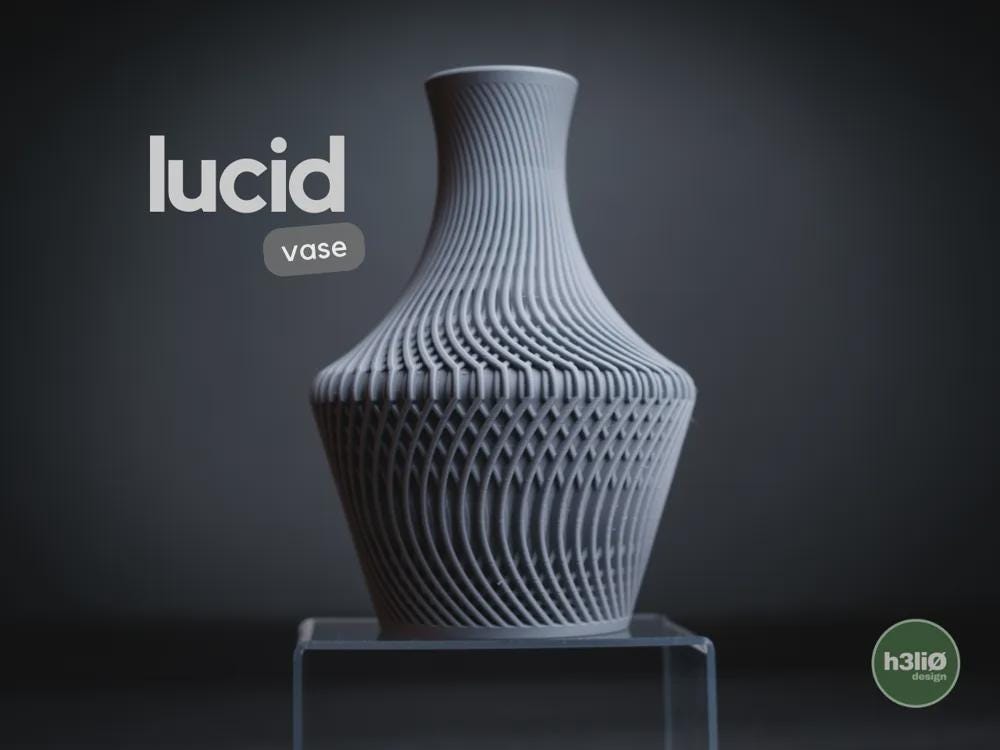 lucid vase | Moderne 3D Druck Vase | Geometrische Blumenvase | Design Deko | Minimalistisch