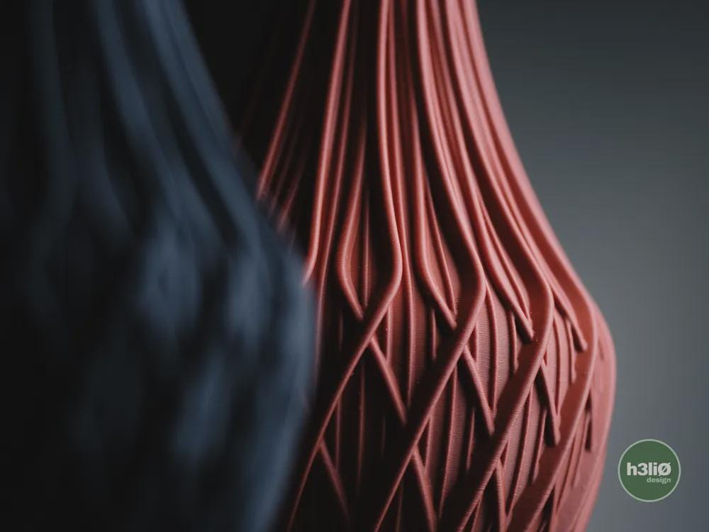 fractal vase | Moderne 3D Druck Vase | Geometrische Blumenvase | Design Deko | Dark Art