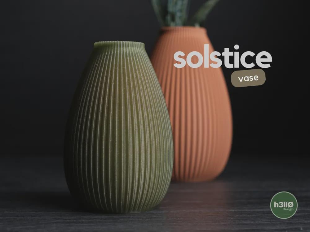 solstice vase | Moderne 3D Druck Vase | Gerillte Blumenvase | Design Deko | Minimalistisch