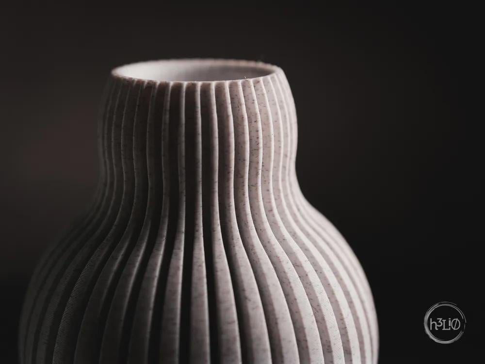nimbus vase | Moderne 3D Druck Vase mit Ablage | Gerillte Blumenvase | Design Deko Set