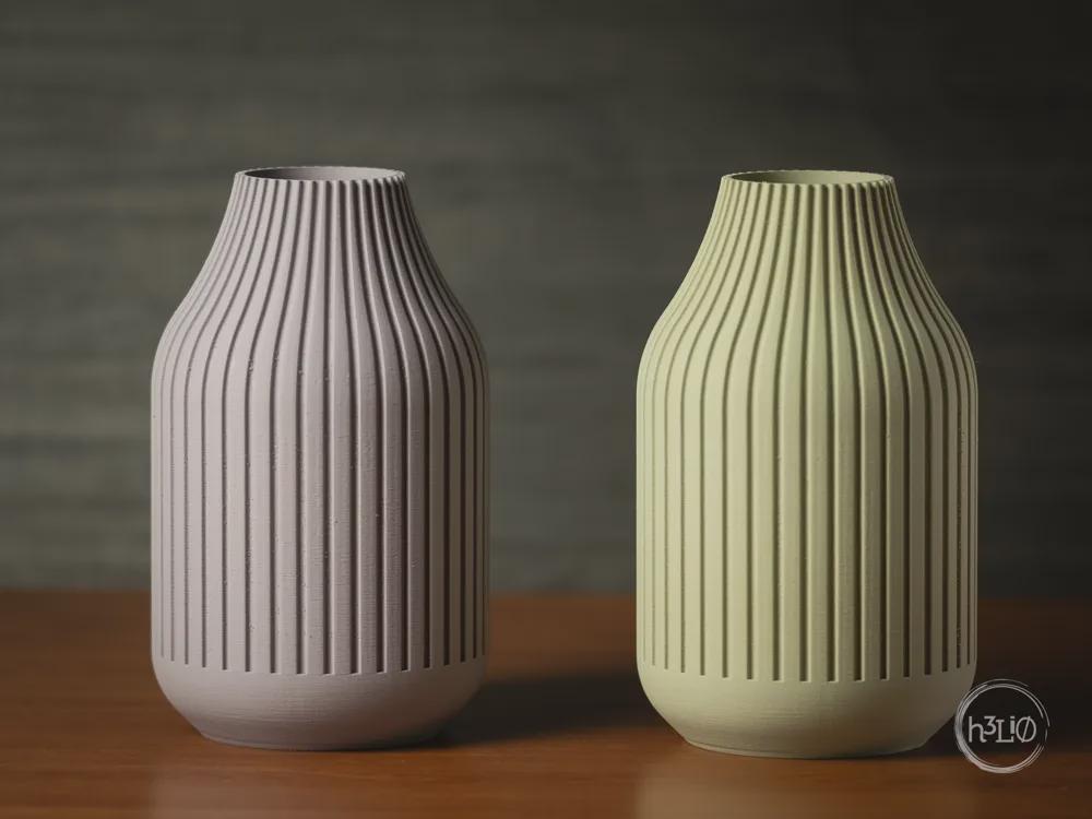 strata vase | Moderne 3D Druck Vase | Gerillte Blumenvase | Design Deko | Minimalistisch