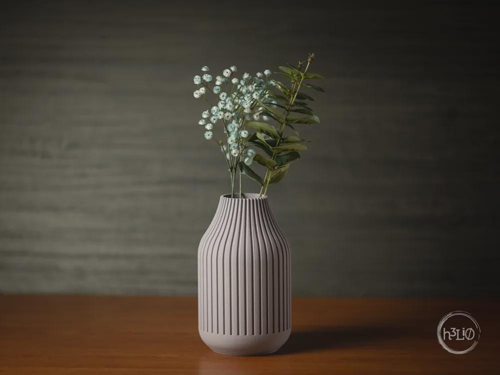 strata vase | Moderne 3D Druck Vase | Gerillte Blumenvase | Design Deko | Minimalistisch