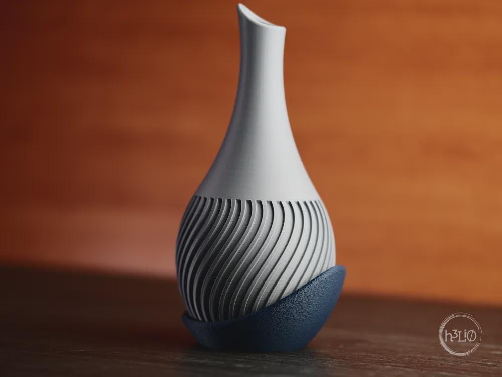 wavy vase | Moderne 3D Druck Vase | Elegante Blumenvase | Design Deko | Minimalistisch