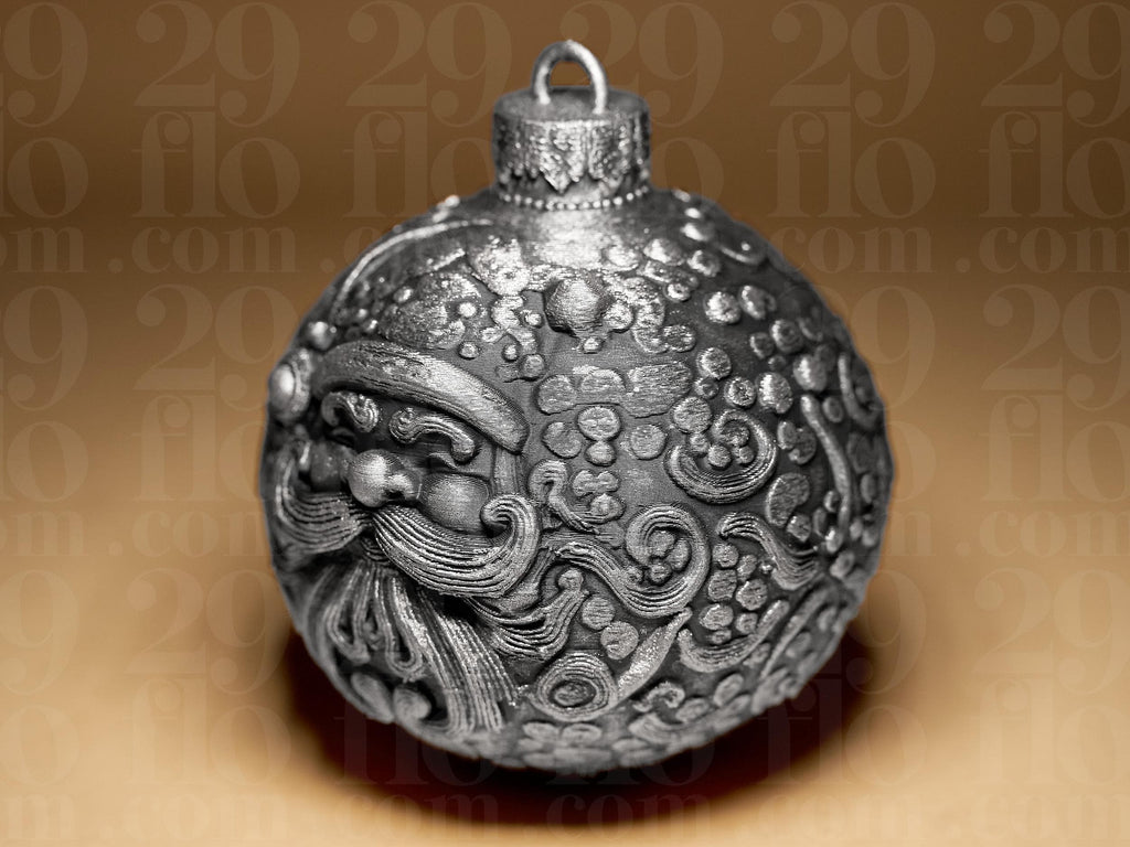 Santa Claus Weihnachtskugel | Ornamental Dark Art | Gothic Christbaumkugel | Deko Anhänger